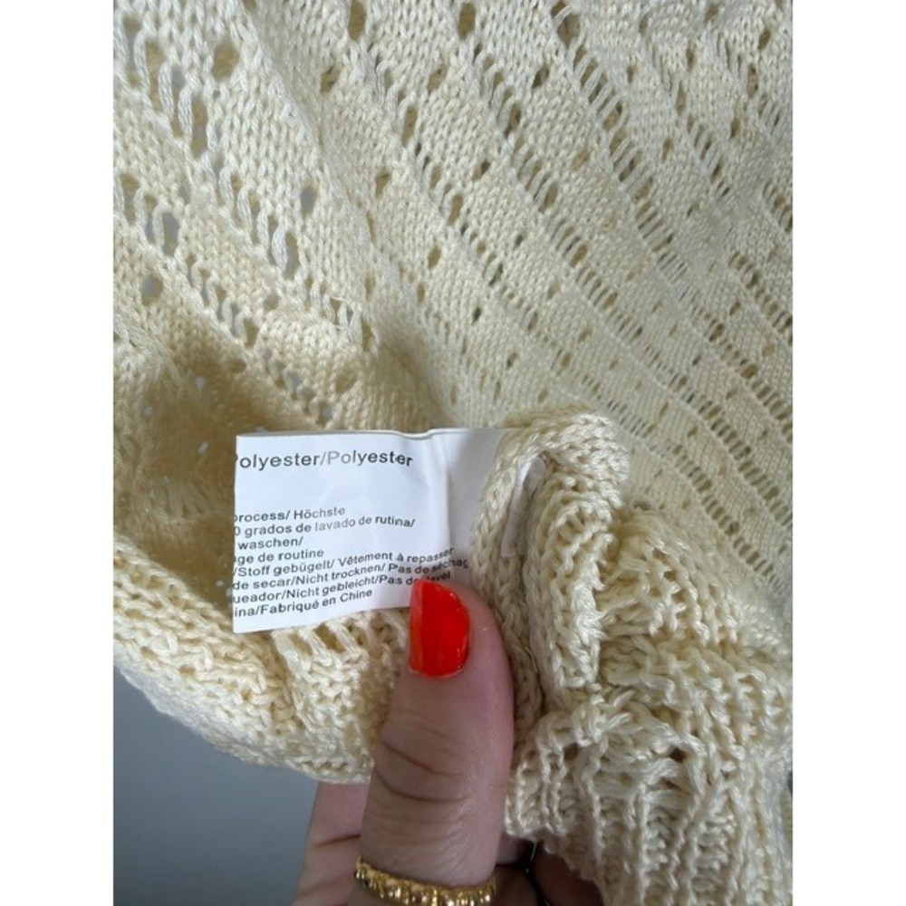 NWT AIMAGE Cream Crochet Knit 2-Piece Crop Top & Mini Skirt Set | Size M - Picture 14 of 14